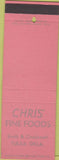 Matchbook Cover - Chris' Fine Foods Tulsa OK SAMPLE