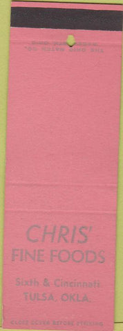 Matchbook Cover - Chris' Fine Foods Tulsa OK SAMPLE