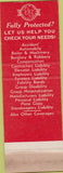 Matchbook Cover - Zurich Insurance Edgewater Park MS SAMPLE