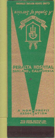 Matchbook Cover - Peralta Hospital Oakland CA SAMPLE