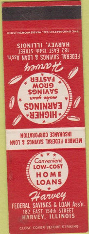 Matchbook Cover - Home Loans Harvey IL SAMPLE STAIN