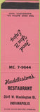 Matchbook Cover - Huddleston's Restaurant Indianapolis IN SAMPLE WEAR