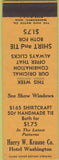Matchbook Cover - Hotel Warrington men's clothes Mallory Hats SAMPLE