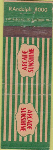 Matchbook Cover - Arcade Sunshine dry cleaning laundry NO TOWN
