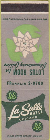 Matchbook Cover - La Salle Hotel Chicago IL Lotus Room SAMPLE