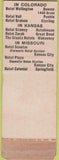 Matchbook Cover - Beck Cross Hotels Wakeeney KS Pueblo CO WEAR SAMPLE