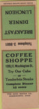 Matchbook Cover - Coffee Shoppe NO TOWN SAMPLE