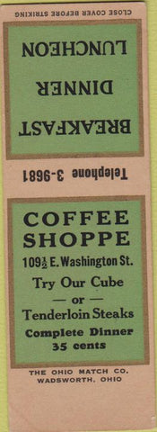 Matchbook Cover - Coffee Shoppe NO TOWN SAMPLE