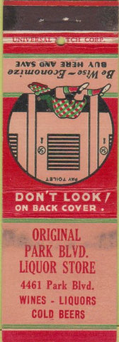 Matchbook Cover - Original Park Blvd Liquor WEAR
