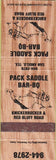 Matchbook Cover - Pack Saddle BBQ San Angelo TX