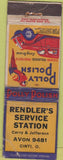 Matchbook Cover - Rendler's Service oil gas Cincinnati OH WORN