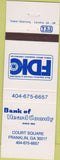 Matchbook Cover - Bank of Heard County Franklin GA