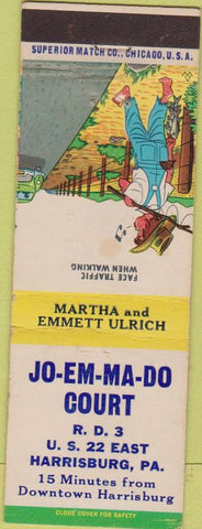 Matchbook Cover - Jo Em Ma Do Court Harrisburg PA