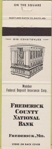 Matchbook Cover - Frederick County National Bank MD