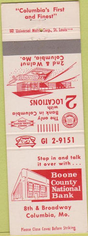 Matchbook Cover - Boone County National Bank Columbia MO