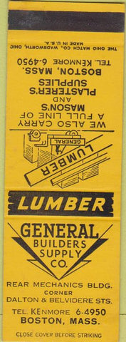 Matchbook Cover - General Building Supply Boston MA SAMPLE