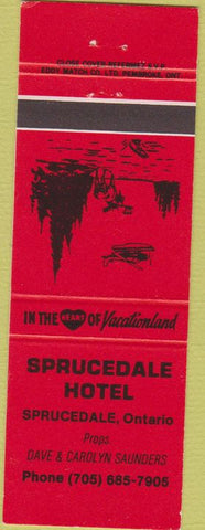 Matchbook Cover - Sprucedale Hotel ON