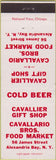 Matchbook Cover - Cavallario Bros Grocery Alexandria Bay NY