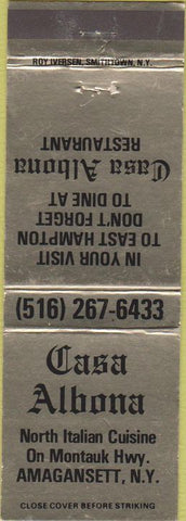 Matchbook Cover - Casa Albona Amagansett NY