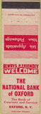Matchbook Cover - National Bank of Oxford NY WEAR