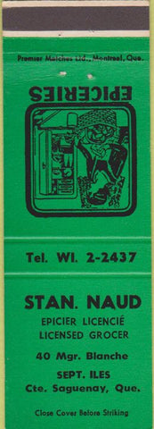 Matchbook Cover - Stan Naud grocery Saguenay QC girlie