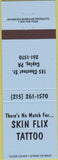 Matchbook Cover - Skin Flix Tattoo Coplay PA blue