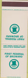 Matchbook Cover - First Federal Broward Plantation Fort Lauderdale FL SAMPLE