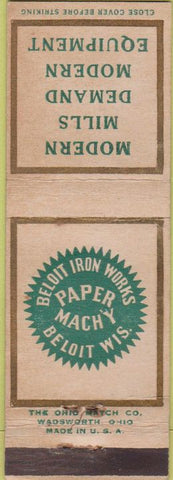 Matchbook Cover - Beloit WI Iron Works WEAR
