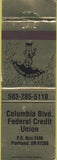 Matchbook Cover - Columbia Blvd Credit Union Portland OR