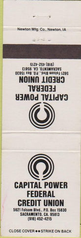 Matchbook Cover - Capital Power Credit Union Sacramento CA