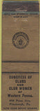 Matchbook Cover - Congress Club Women of Western PA Pittsburgh WORN