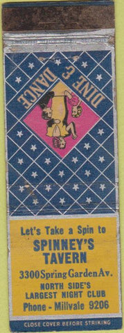 Matchbook Cover - Spinney's Tavern Philadelphia? WEAR