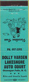 Matchbook Cover - Dolly Varden Lakeshort Auto Court Okanagan Falls BC