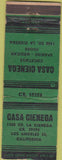 Matchbook Cover - Casa Cienega Los Angeles CA girlie Mexican food