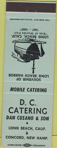 Matchbook Cover - DC Catering Long Beach CA Concord NH
