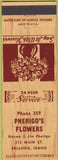 Matchbook Cover - Pherigo's Flowers Kellogg ID