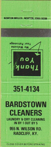 Matchbook Cover - Bardstown Cleaners Radcliff KY
