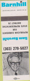 Matchbook Cover - Sam Barnhill Republican election