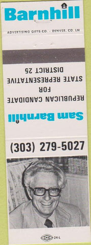 Matchbook Cover - Sam Barnhill Republican election