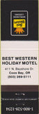 Matchbook Cover - Best Western Holiday Motel Coos Bay OR