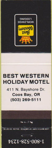 Matchbook Cover - Best Western Holiday Motel Coos Bay OR