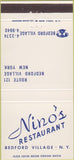 Matchbook Cover - Nino's Restaurant Bedford Village NY 30 Strike
