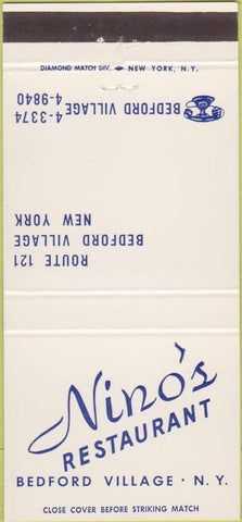 Matchbook Cover - Nino's Restaurant Bedford Village NY 30 Strike