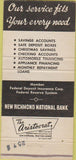 Matchbook Cover - New Richmond Bank OH 30 Strike
