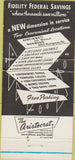 Matchbook Cover - Fidelity Federal Savings Norwood OH 30 Strike