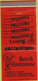 Matchbook Cover - Rusty's Hacienda Los Angeles Gledale El Monte CA 30 Strike