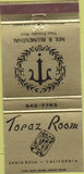 Matchbook Cover - Topaz Room Santa Roza CA 30 Strike