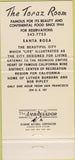 Matchbook Cover - Topaz Room Santa Roza CA 30 Strike