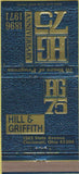 Matchbook Cover - Hill  and  Griffith Cincinnati OH  30 Strike
