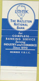 Matchbook Cover - Hazleton National Bank PA Lehighton Weissport 30 Strike